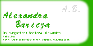 alexandra baricza business card